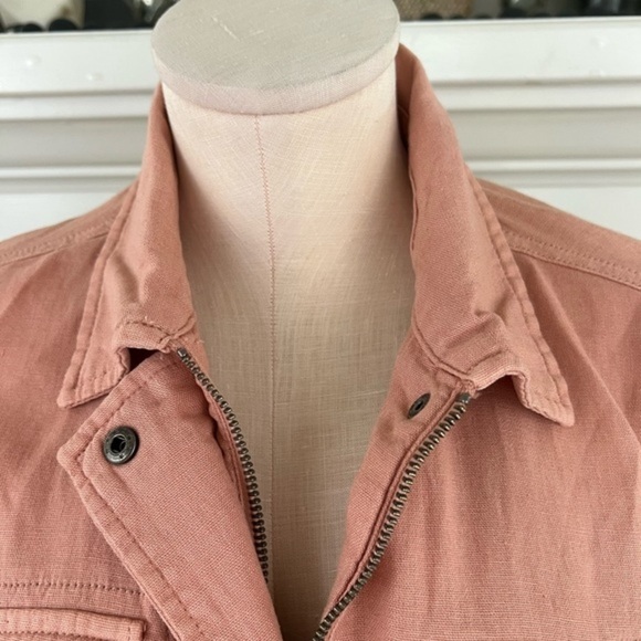 New Directions Dusty Apricot Pink Lightweight Linen  blend Jacket with 6 Pockets - Picture 7 of 16